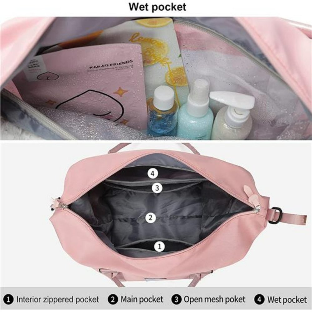 Travel Duffel Bag, Sport Tote Gym Bag, Shoulder Weekender Bag for Women